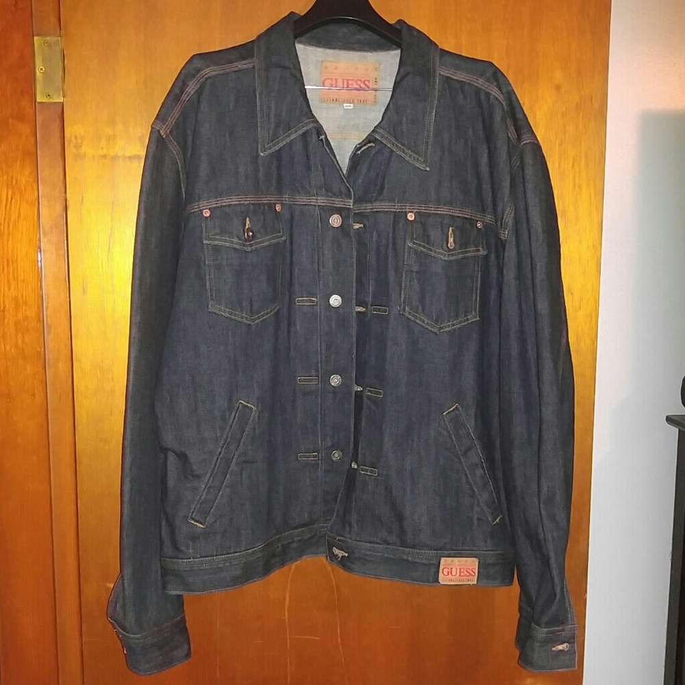 Guess mens jean jacket size XXL